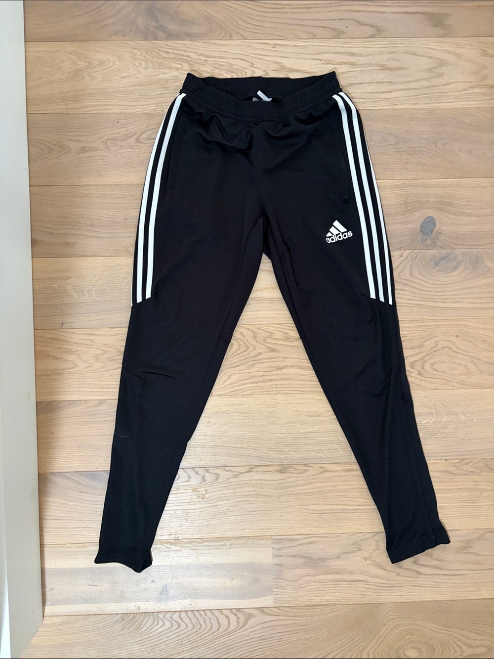 adidas Black Joggers with White Side Stripes and Logo